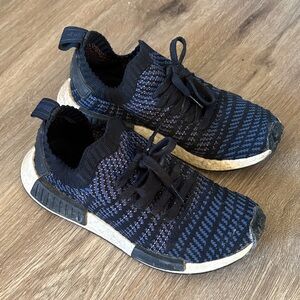 Adidas Black and Blue Knit Sneakers